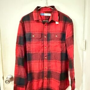 Old Navy Red and Black Plaid Button Down Shirt